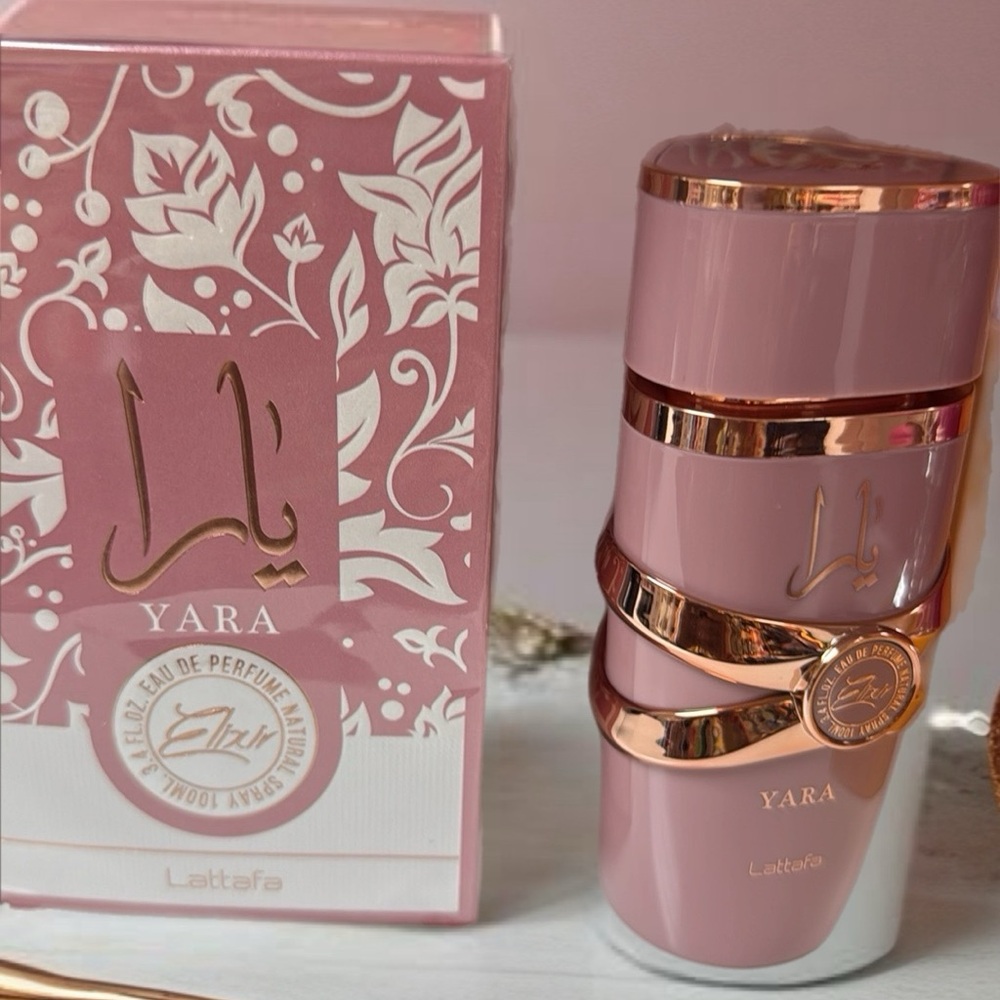 Lattafa Yara Perfume with Pink and Gold Design